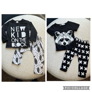 Kids Matching Set with Graphic Tees and Pants
